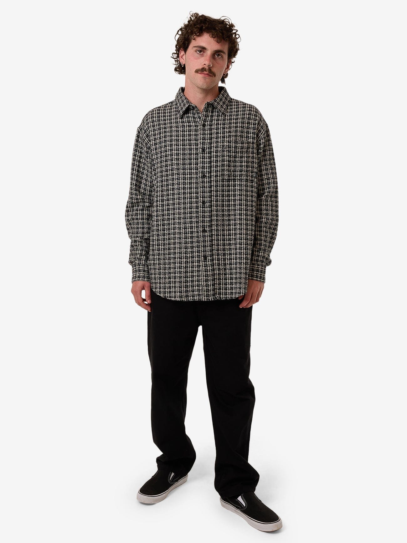 Hazed Long Sleeve Shirt - Black