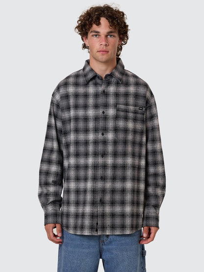 Barrio Long Sleeve Flannel Shirt - Black