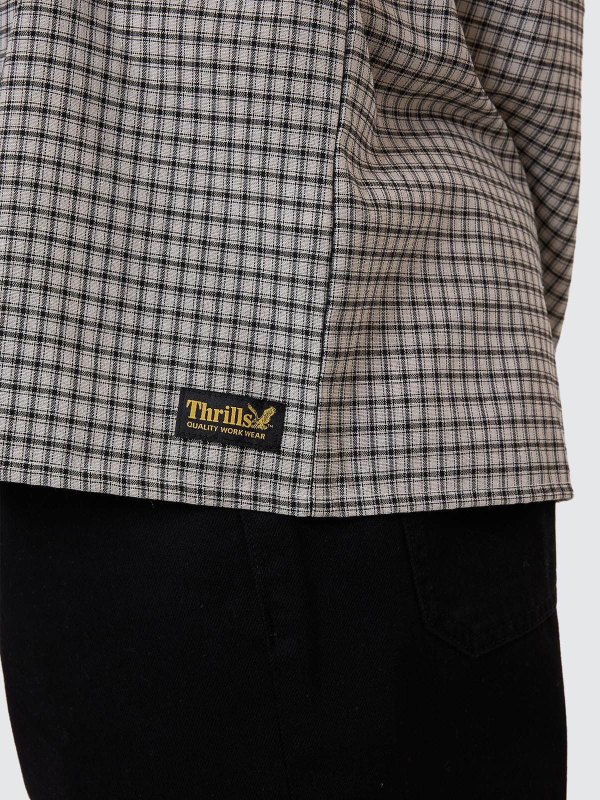 Thrills Union Short Sleeve Check Shirt - Light Stone