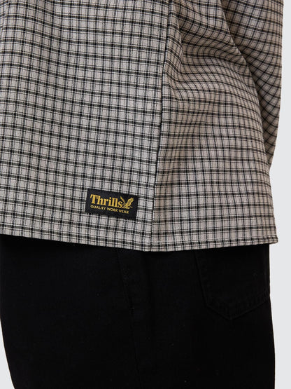 Thrills Union Short Sleeve Check Shirt - Light Stone
