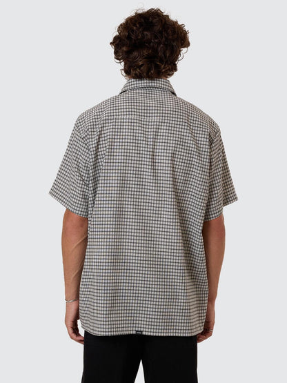 Thrills Union Short Sleeve Check Shirt - Light Stone