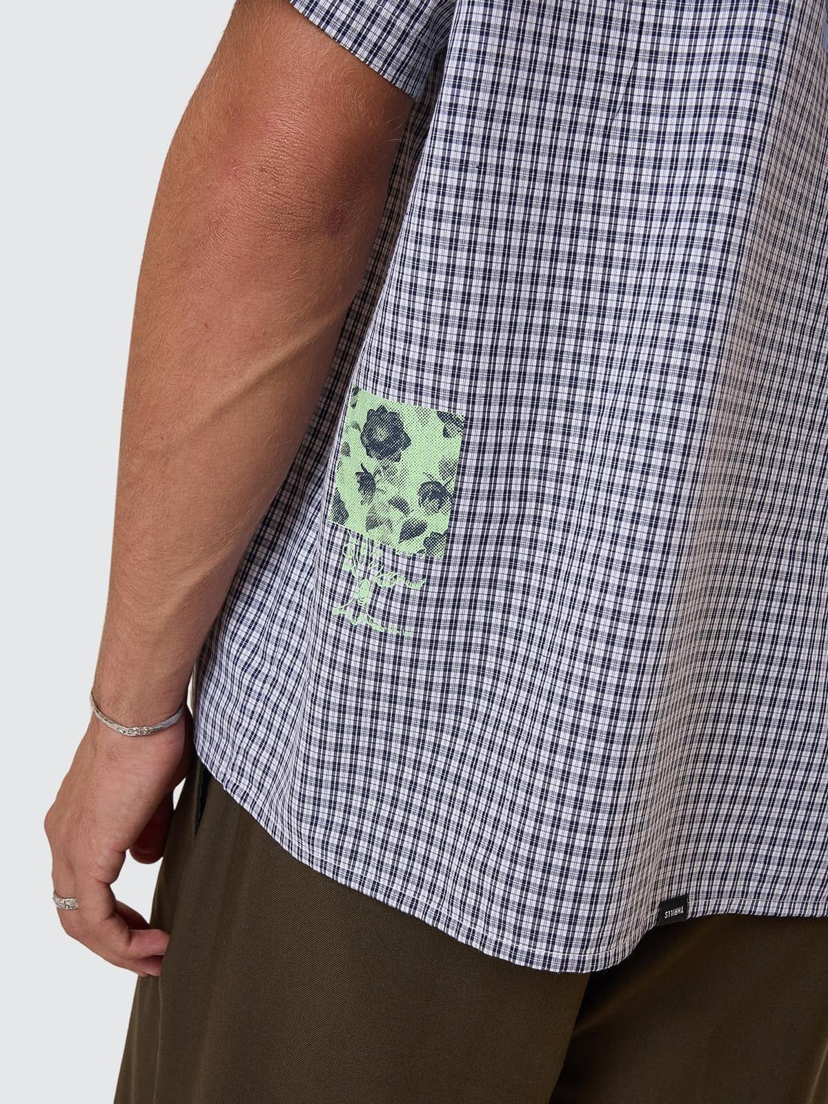 Transmission Short Sleeve Cropped Shirt - Navy