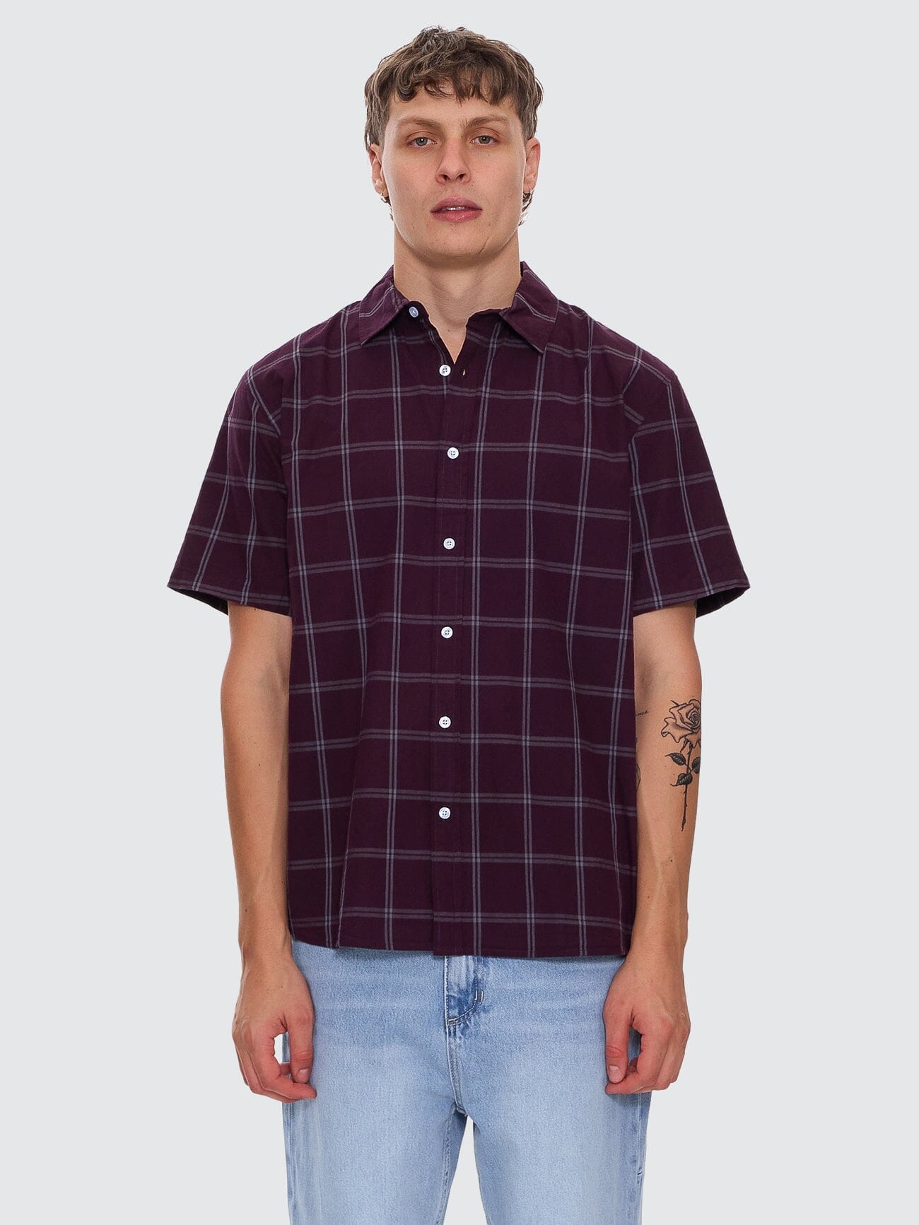 Whats Really Going On Short Sleeve Shirt - Deep Plum