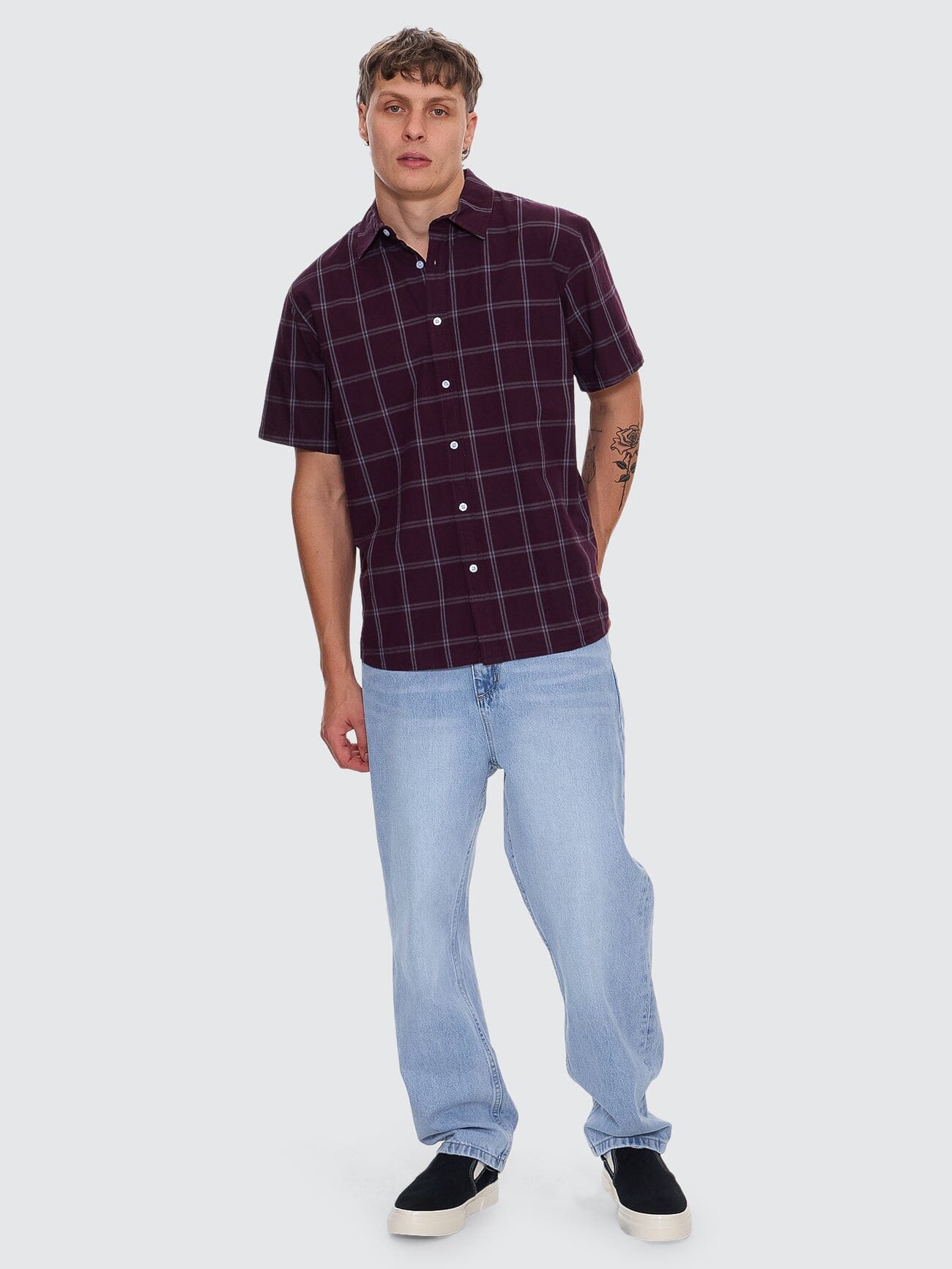 Whats Really Going On Short Sleeve Shirt - Deep Plum