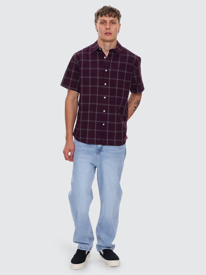 Whats Really Going On Short Sleeve Shirt - Deep Plum