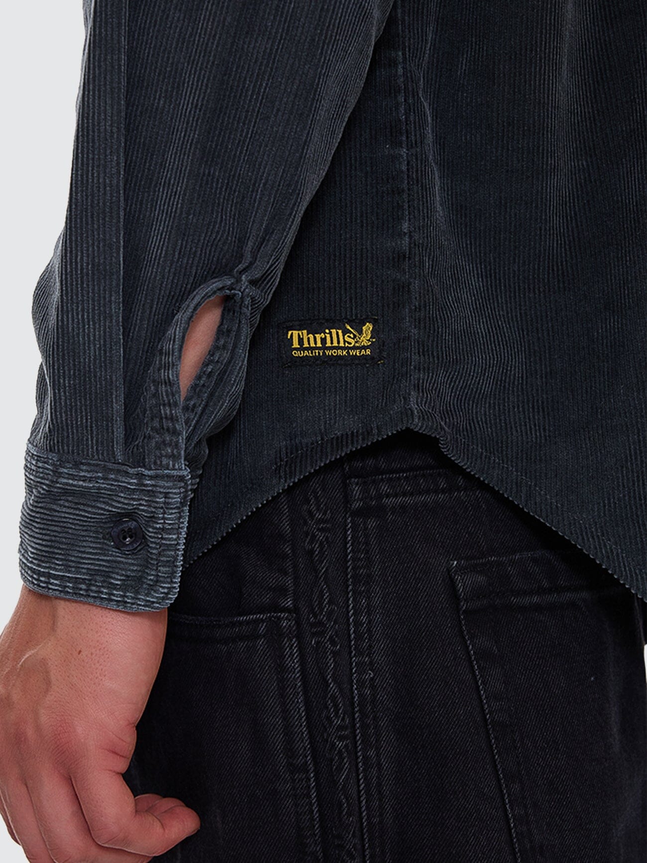 Thrills Union Cord Work Long Sleeve Shirt - Ebony